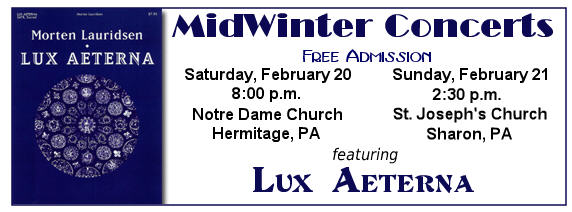 MidWinter Concerts - Feb. 20th 8:00pm & Feb. 21st 2:30pm